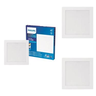 Imagem de 3 Luminárias Plafon Led 18w Philips 6500k 1300lm Bivolt