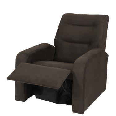 Imagem de Poltrona Reclinável Classic Em Veludo Com 2 Posições Matrix Marrom