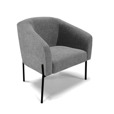 Imagem de Cadeira Sala De Jantar Pé De Ferro Preto Stella Linho D03 - D'rossi Cor Grafite