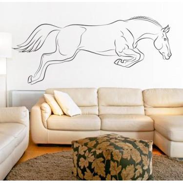 Imagem de Adesivo Decorativo Para Quarto Sala Animal Cavalo pulando - Gaudesivos