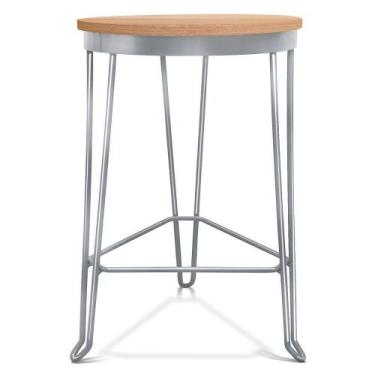 Imagem de Banqueta Banco Baixo Guatemala Estilo Industrial - Prata/ Jade - Genus