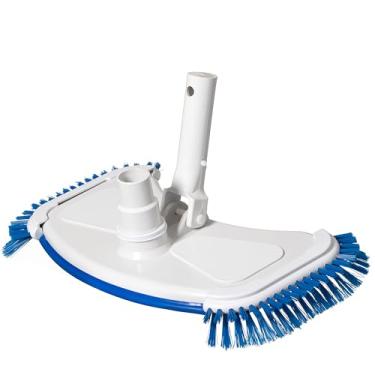 Imagem de Quickway Imports Cabeça de vácuo manual ponderada para piscina com conector de mangueira giratória, ferramenta de limpeza de escova lateral flexível, segura para forro de vinil, perfeita para uso em