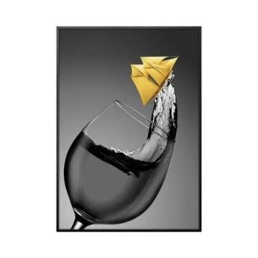Imagem de Copo De Vinho Para Barco Pequeno, Impressão Em Tela, Decoração Moderna