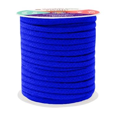 Imagem de Mandala Crafts 5 mm 50 jardas corda de substituição de cordão macio azul royal estofado crochê macramé algodão acabamento Welt cabo de tubulação
