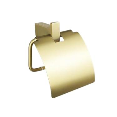 Imagem de Suporte para toalhas em aço inoxidável escovado dourado, suporte para escovas, suporte para papel, copos de vidro, suporte para pratos, roupão, gancho para roupas (suporte para papel coberto)