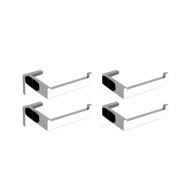 Imagem de Conjunto de acessórios para banheiro em aço inoxidável cromado, toalheiro, porta-toalhas, porta-lenços, gancho para roupão, acessórios para banheiro (4 suportes para papel A)