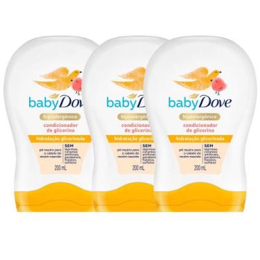 Imagem de Condicionador Dove Baby Hidratação Glicerinada 200ml  Kit com três uni