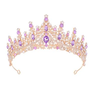 Imagem de Tiara para mulheres, coroas de rainha de cristal, tiaras de princesa com strass, tiara de casamento para meninas, acessórios de cabelo para noiva, para fantasia de Halloween, festa de aniversário