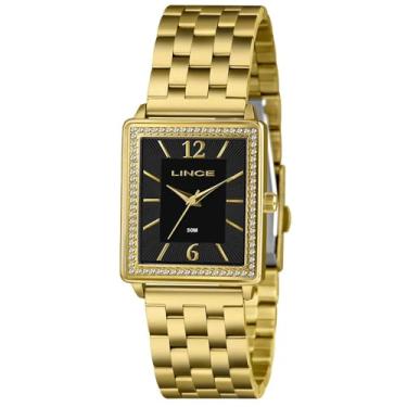 Imagem de Relógio Lince Feminino Ref: Lqg4810l28 P2kx Retangular Dourado