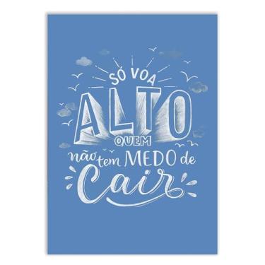 Imagem de Placa Decorativa Frases Só Voa Alto Quem Não Tem Medo Poster Quarto Sala