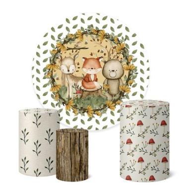 Imagem de Trio Capas Cilindro + Painel Redondo 1,50m Bosque - Fadrix, K1BSQ0025