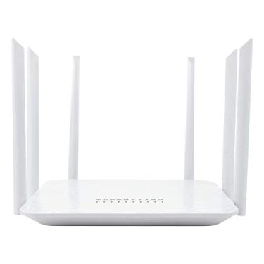 Imagem de TUOSHI Roteador de modem AC1200 desbloqueado de banda dupla 4G LTE com compartimento para cartão SIM, Wi-Fi de malha de 1200 Mbps, Chipset EC25-AFX Qualcomm, antenas de alto ganho 5dBi, suporta T-Mobile AT&T (seis antenas)