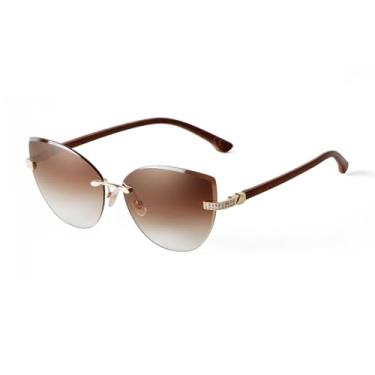 Imagem de HPIRME Óculos vintage sem aro femininos, sem armação, corte degradê, lentes, óculos da moda, grandes, masculinos (2)