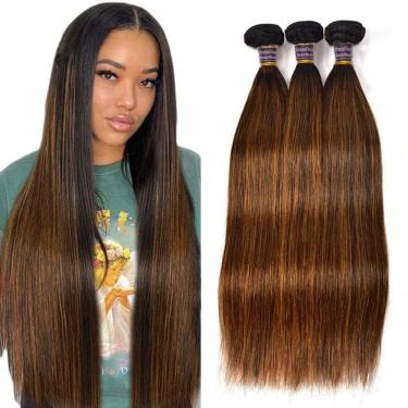 Imagem de Hair Weave Gzorouzr P4/30 Straight Highlight 3 pacotes de 28 a 76 cm