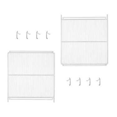 Imagem de Kit - 2 Prateleiras Grade Branca Visa Vn50 Vb52 Vf50 + 8 Ganchos Supor