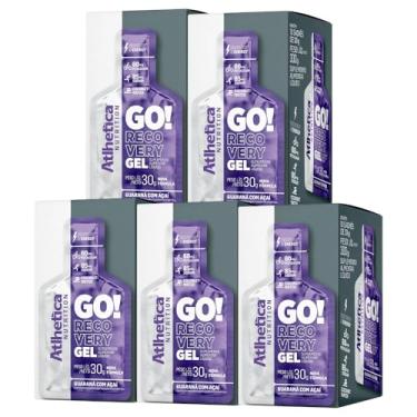 Imagem de Kit 5x Atlhetica Nutrition Go! Recovery & Energy Gel (10 Sachês) - Suplementos Alimentar Liquido (5x Caixas, Guarana com Açai)