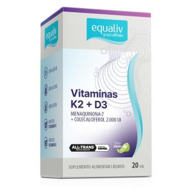 Imagem de Vitamina K2 D3 Colecalciferol 2000Ui 20ml Limão - Equaliv
