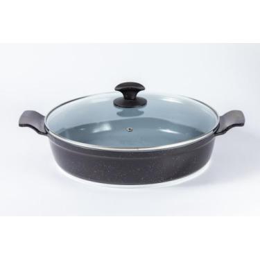 Imagem de Frigideira cerâmica grande 30 cm tampa de vidro - Aluminio fundido Jav