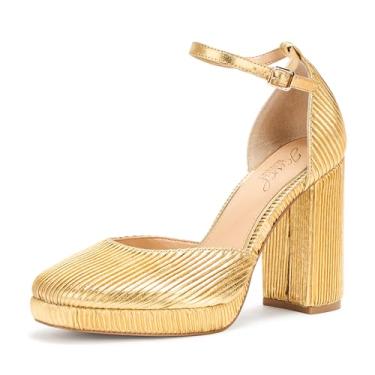 Imagem de Jewel Badgley Mischka Stephanie Pump feminino, Tecido dourado, 37