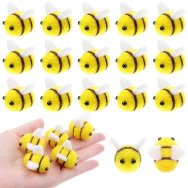 Imagem de HEALLILY Felt Bees, Wool Tiny Bees for Crafts, 30Pcs Cute Fake Felt Animals, Plush Decor for Baby Shower Tiered Tray Decoration Party Favors DIY Craft Decorations Jewelry Accessory Supplies