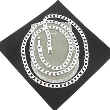 Imagem de Corrente Masculina 60Cm 6Mm Largura Folheada Prata Cr420 - Wnbijouteri
