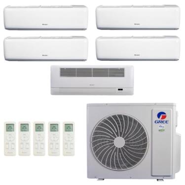 Imagem de Ar-Condicionado Multi Split Inverter R-32 Gree 48.000 (3x Evap HW 9.000 + 1x Evap HW 18.000 + 1x Evap Cassete 1 Via 22.000) Quente/Frio 220V