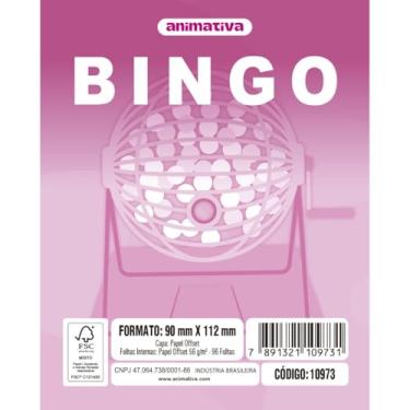 Imagem de Bloco para Bingo, Animativa, Rosa, 90 x 112 mm, 96 Folhas, Pacote com 10 Blocos