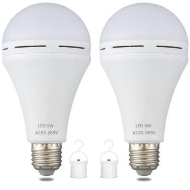 Imagem de Lâmpada LED de emergência Furoching A19 recarregável 9W 6000K, pacote 