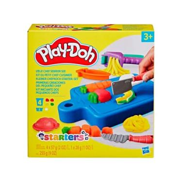 Imagem de Play-Doh Conjunto de massinha Little Chef com 14 acessórios de cozinha de brinquedo e 5 potes de massa de modelar, presente para crianças acima de 3 anos