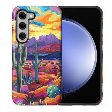 Imagem de yicomon Capa para celular compatível com Samsung Galaxy S25 Plus, estampa de cactos do deserto do Arizona, capa de telefone fosca durável, moderna, engraçada, capa protetora macia antiarranhões à