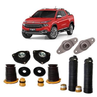 Imagem de Kit Coxim Batente Amort Dianteiro Traseiro Fiat Toro 2016/.. - Solupe 