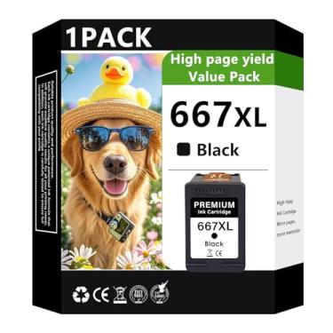 Imagem de JYZBRW Cartucho de tinta preta 667XL compatível com impressora HP Ink667 667XL, funciona com impressoras DeskJet 1275237423752376 2775 2776 6075 6475 6476 (1 volta)