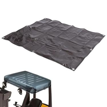Imagem de Diydeg Tampa de Empilhadeira Clara, 53x45in Transparente PVC Forklift Top Top Com Corda de 16,4 Pés, Tampa de Sombra Protetora de Protetor à Prova de Chuva Sun