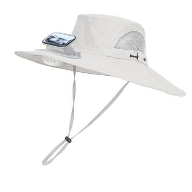 Imagem de Deevoka Chapéu de proteção solar infantil com ventilador solar, chapéu de resfriamento, estiloso, para meninos e meninas, recarregável, respirável para, Cinza Claro