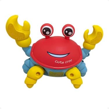Imagem de Caranguejo Fujão Brinquedo Infantil, LED Colorido, Música e Movimento, Interativo Para Bebes (vermelho)