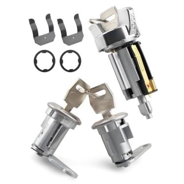 Imagem de Interruptor de ignição e cilindro de fechadura de porta com kit de chaves para Ford Bronco F-150 F-250 F-350 Ranger E-150 Econoline Club Wagon 1980-1992, 3 cilindros + 2 pares de chaves