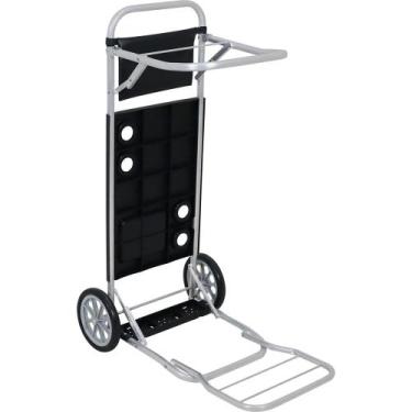 Imagem de Carrinho Mesa para Praia em Alumínio com Bolsa e Avanço Preto Bel, Úni