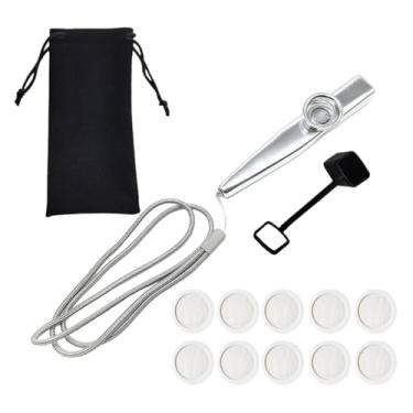 Imagem de JunZheHub Flauta com Membranas com Cordão de Acompanhamento, Instrumento Musical de Boca para Apresentação em Palco, Crianças E Adultos, Argent