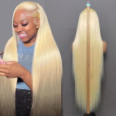Imagem de Peruca frontal de 76 cm, 613 x 15 cm, cabelo humano, densidade 200, nós descoloridos pré-arrancados com cabelo de bebê liso 613 perucas de substituição de cabelo frontal de renda para mulheres (13 x 6