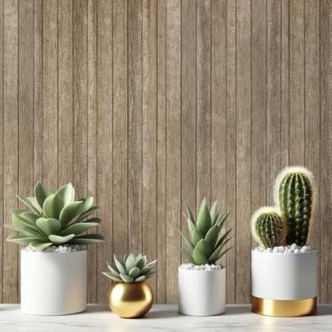 Imagem de 5 Metros - Papel Adesivo Envelopamento Móveis Imita Madeira (Ripado Serrano)