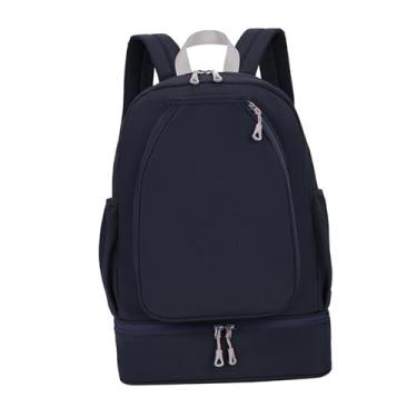 Imagem de Baoblaze Bolsa de tênis com compartimento para sapatos, mochila para 3 raquetes, mochila de uso diário, bolsa esportiva com bolso lateral para jogadores de, Azul