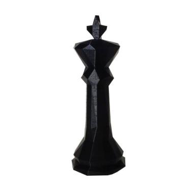 Imagem de Estatueta Rei do Xadrez - Toque 3D - Cor: Preto