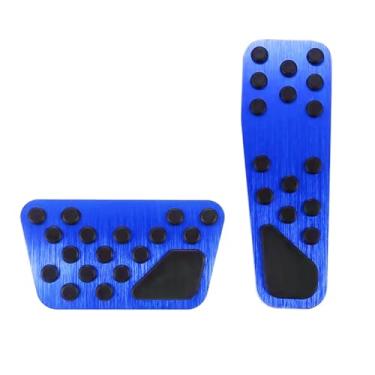 Imagem de SAUWU Capa de pedal de liga de alumínio para Dodge 2009-2023 Charger Challenger Chrysler 300 300c sem perfuração Capas de pedal de freio e acelerador de alumínio ~ Azul