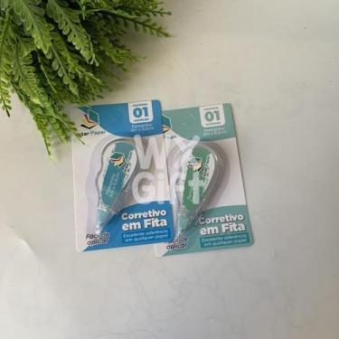 Imagem de Corretivo em Fita 3mx0,5cm - Interponte / WX Gift, Kit 1 Verde 1 Azul