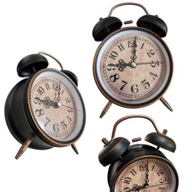 Imagem de Relógio Despertador Bronze Vintage Estilo Retrô Envelhecido - Home