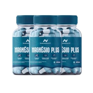 Imagem de Kit 3 Magnésio Plus - 5 em 1 Quelato 100% Natural 60 caps Nanovit