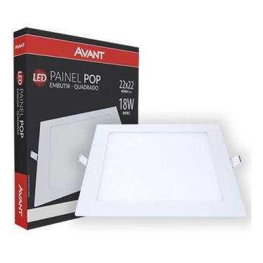 Imagem de Plafon Led Painel Embutir Qua 22x22 18w 6500k Branco Frio - AVANT