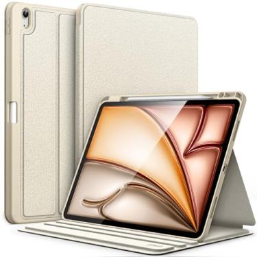 Imagem de JETech Capa para iPad Air 13 Polegadas M3/M2 (2025/2024) com Porta-Pencil, Case Protetora Slim Folio para Tablet, Visualização em Vários Ângulos, Ativação/Repouso Automático (Estrela Branca)