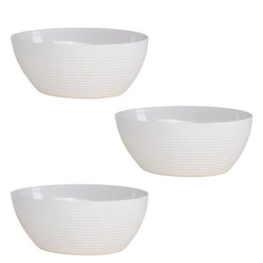 Imagem de Kit 3 Travessa Oval Com Friso LE CHEF 28x19,5x11Cm Branca - Paramount
