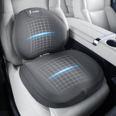 Imagem de FLORICH Almofada de assento e almofada de suporte lombar para cadeira de escritório, suporte ergonômico de espuma viscoelástica para escritório, cadeira de jogos, assento de condução, cadeira de rodas